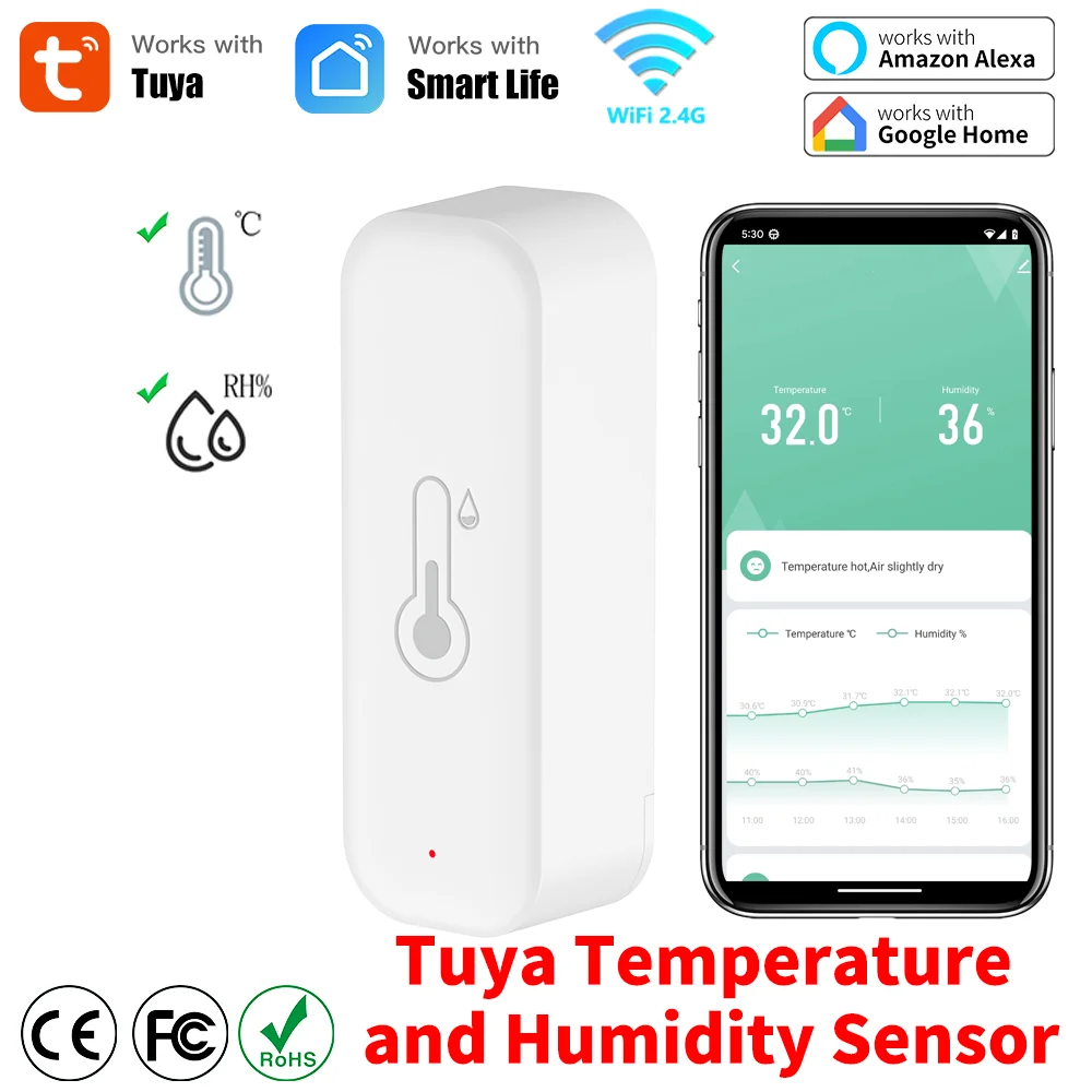 Weather Station Indoor - Tuya WiFi Temperatura i wilgotność Inteligentny